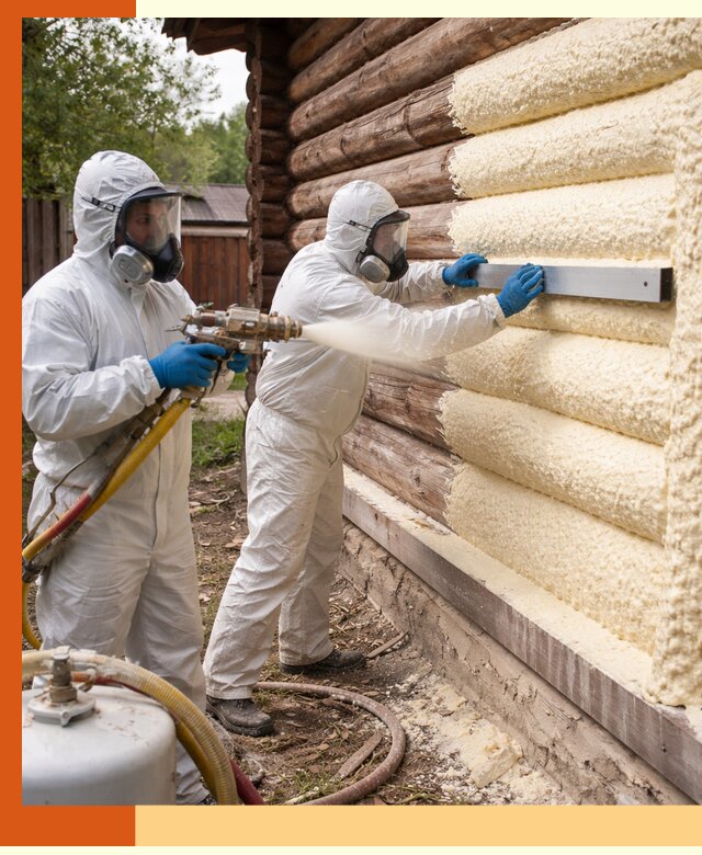 Утепление бревенчатого дома ППУ в Кыштыме эффективной изоляцией