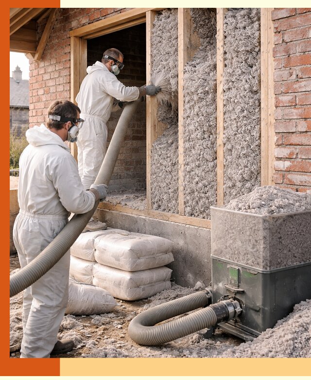 Утепление кирпичного дома эковатой в Кыштыме