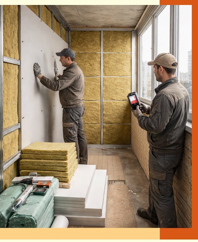 Утепление балкона в Кыштыме от 4674 руб. под ключ | ТепломастерКшт