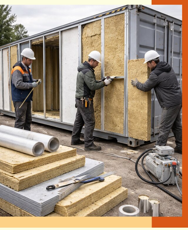 Утепление морского контейнера в Кыштыме от 3895 руб. под ключ | ТепломастерКшт