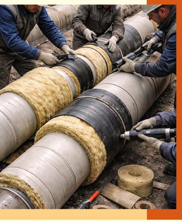 Утепление трубопровода в Кыштыме под ключ от 1921 руб. — надежно и выгодно | ТепломастерКшт